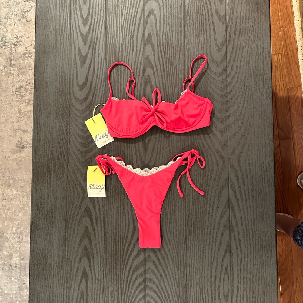 Maaji  Pink Tie-Side Bikini Set
